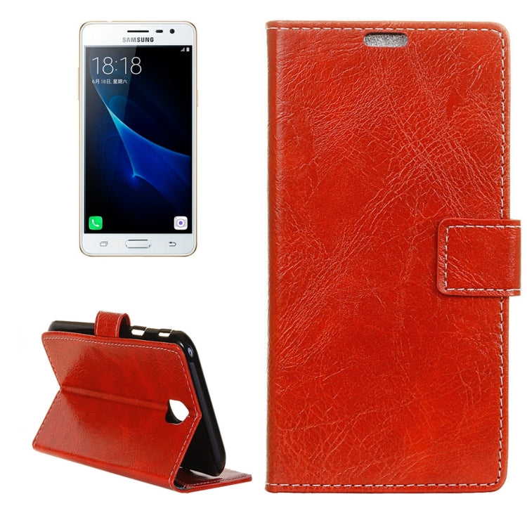 For Galaxy J3 (2017) (EU Version) Retro Crazy Horse Texture Horizontal Flip Leather Case with Holder & Card Slots & Wallet & Photo Frame