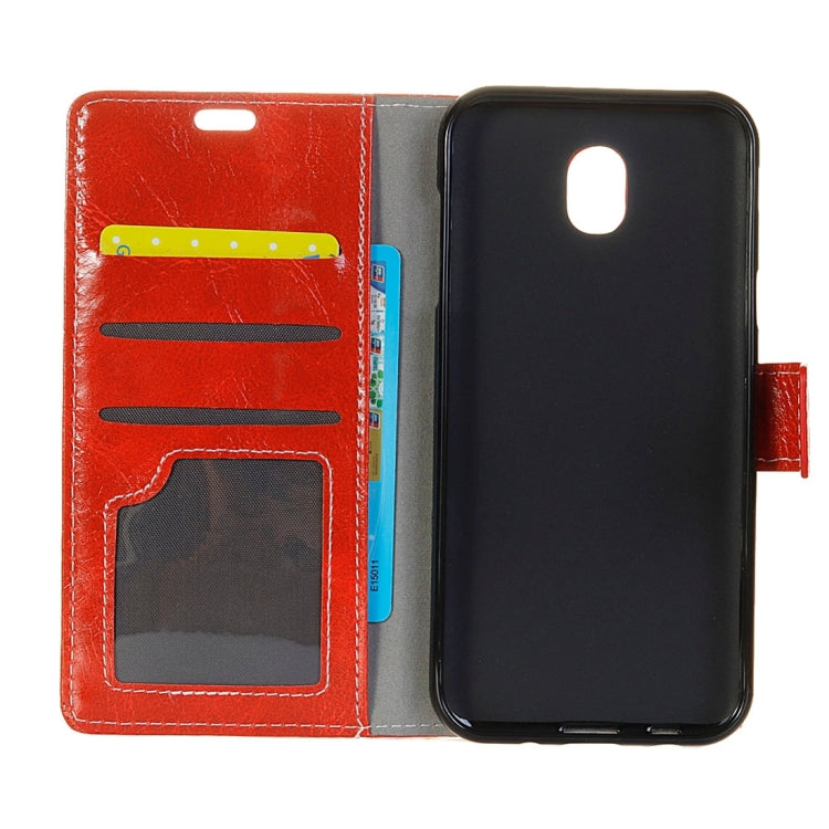 For Galaxy J3 (2017) (EU Version) Retro Crazy Horse Texture Horizontal Flip Leather Case with Holder & Card Slots & Wallet & Photo Frame