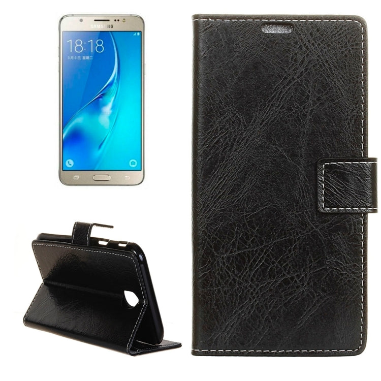 For Galaxy J5 (2017) (EU Version) Retro Crazy Horse Texture Horizontal Flip Leather Case with Holder & Card Slots & Wallet & Photo Frame