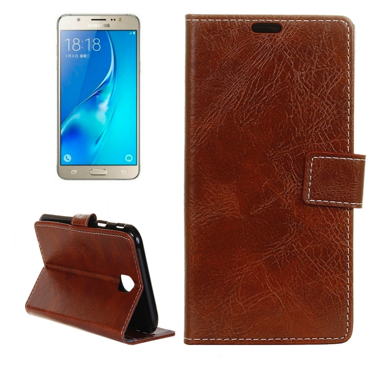 For Galaxy J5 (2017) (EU Version) Retro Crazy Horse Texture Horizontal Flip Leather Case with Holder & Card Slots & Wallet & Photo Frame