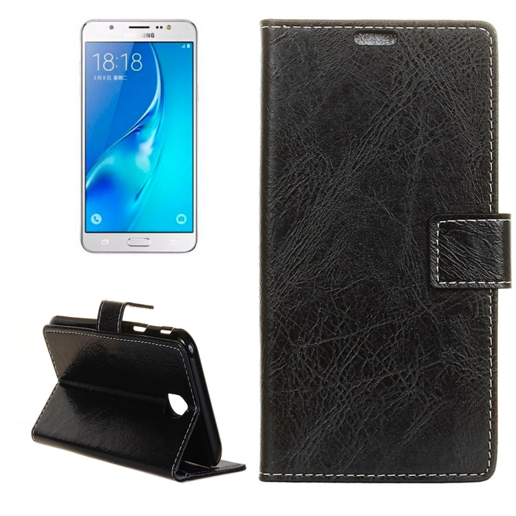 For Galaxy J7 (2017) (EU Version) Retro Crazy Horse Texture Horizontal Flip Leather Case with Holder & Card Slots & Wallet & Photo Frame