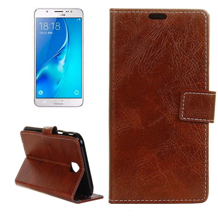 For Galaxy J7 (2017) (EU Version) Retro Crazy Horse Texture Horizontal Flip Leather Case with Holder & Card Slots & Wallet & Photo Frame