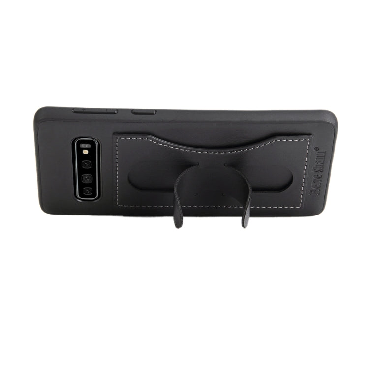 Fierre Shann Full Coverage Protective Leather Case for Galaxy S10+,  with Holder & Card Slot