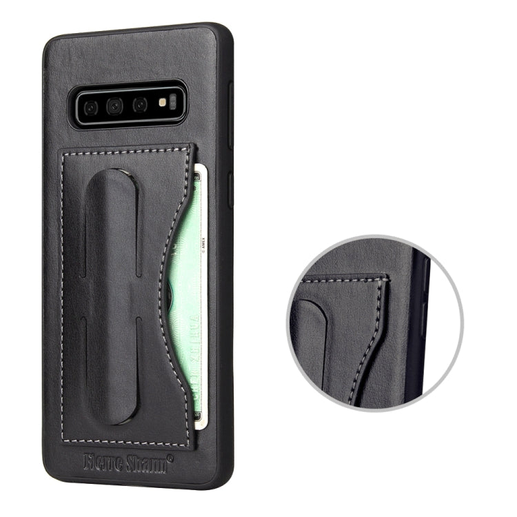 Fierre Shann Full Coverage Protective Leather Case for Galaxy S10+,  with Holder & Card Slot