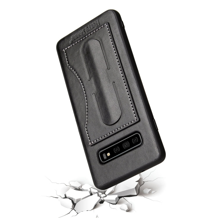 Fierre Shann Full Coverage Protective Leather Case for Galaxy S10+,  with Holder & Card Slot
