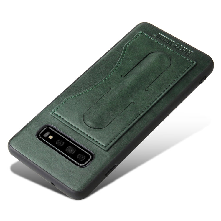 Fierre Shann Full Coverage Protective Leather Case for Galaxy S10+,  with Holder & Card Slot