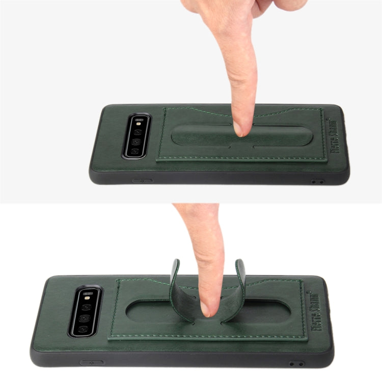 Fierre Shann Full Coverage Protective Leather Case for Galaxy S10+,  with Holder & Card Slot