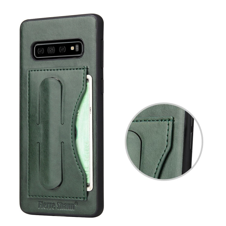 Fierre Shann Full Coverage Protective Leather Case for Galaxy S10+,  with Holder & Card Slot