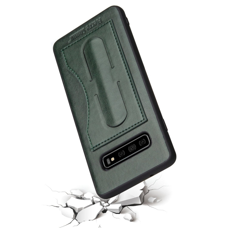 Fierre Shann Full Coverage Protective Leather Case for Galaxy S10+,  with Holder & Card Slot