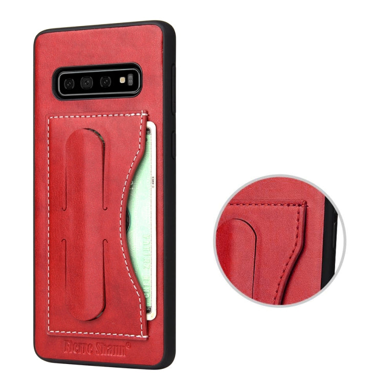 Fierre Shann Full Coverage Protective Leather Case for Galaxy S10+,  with Holder & Card Slot
