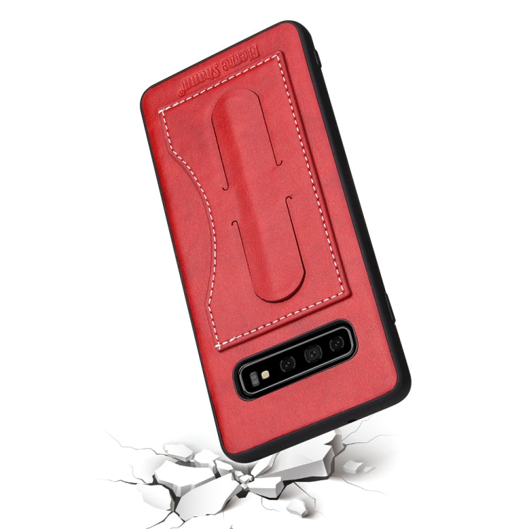 Fierre Shann Full Coverage Protective Leather Case for Galaxy S10+,  with Holder & Card Slot