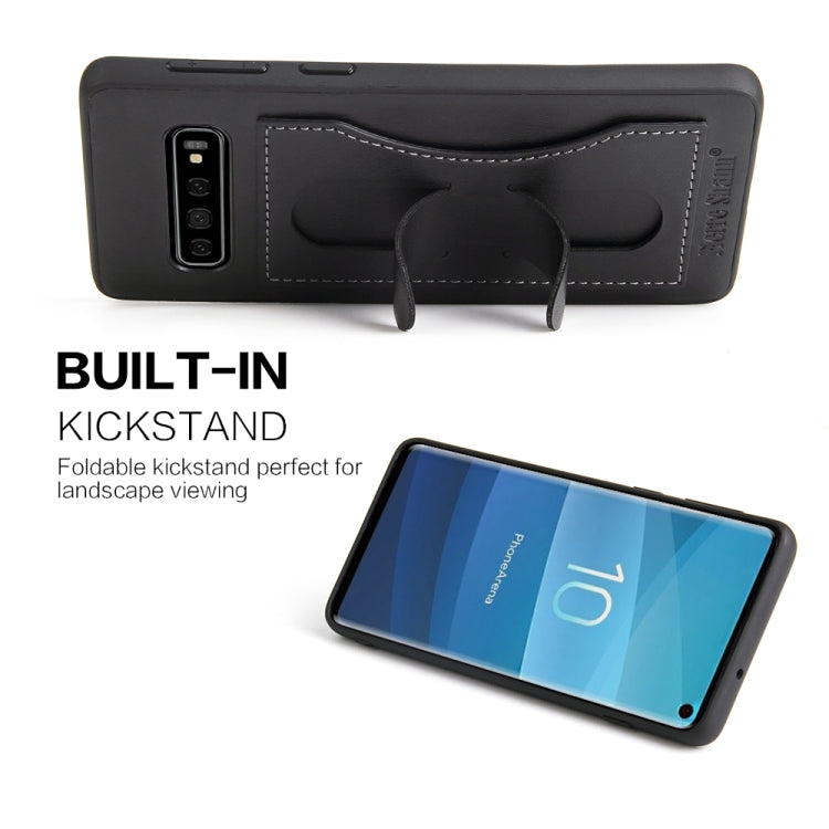 Fierre Shann Full Coverage Protective Leather Case for Galaxy S10,  with Holder & Card Slot