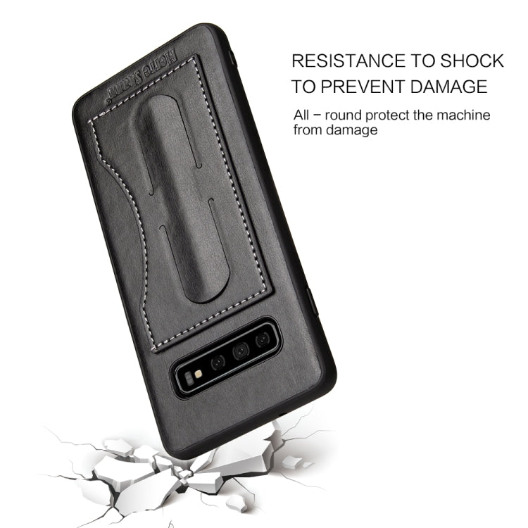 Fierre Shann Full Coverage Protective Leather Case for Galaxy S10,  with Holder & Card Slot