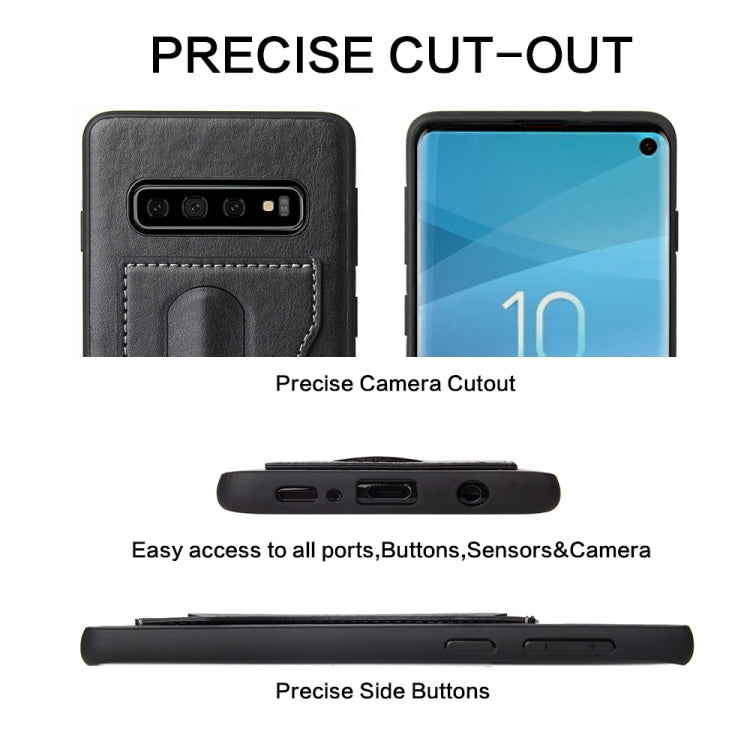 Fierre Shann Full Coverage Protective Leather Case for Galaxy S10,  with Holder & Card Slot