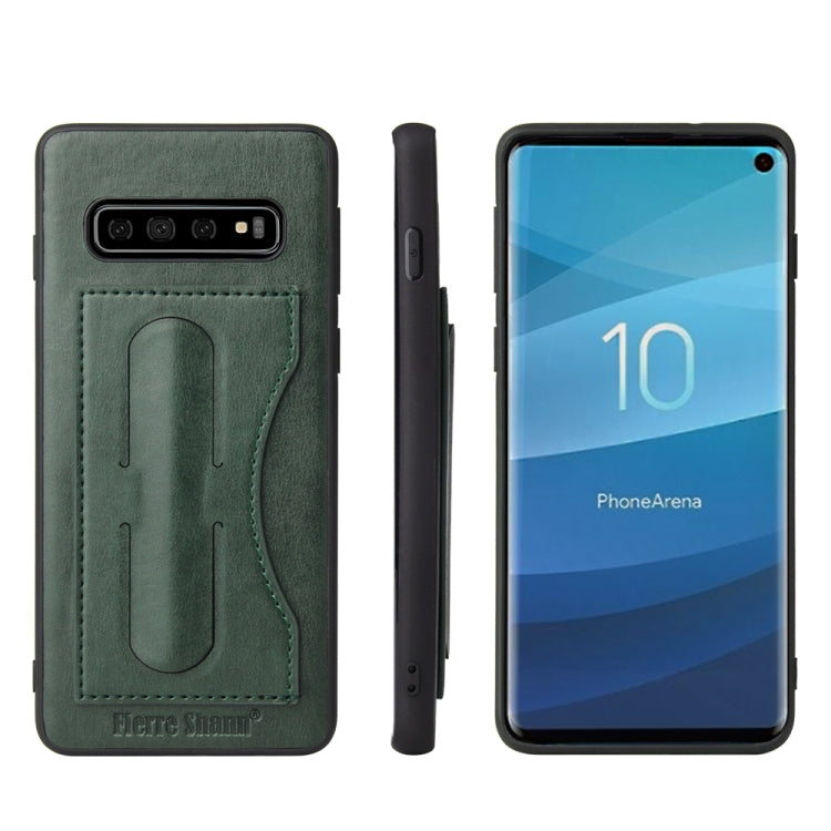 Fierre Shann Full Coverage Protective Leather Case for Galaxy S10,  with Holder & Card Slot