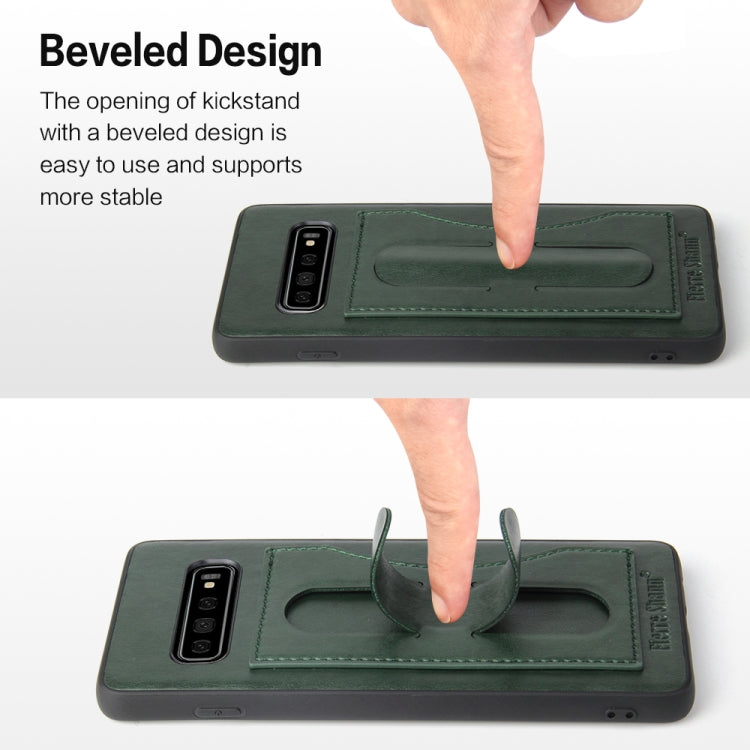 Fierre Shann Full Coverage Protective Leather Case for Galaxy S10,  with Holder & Card Slot