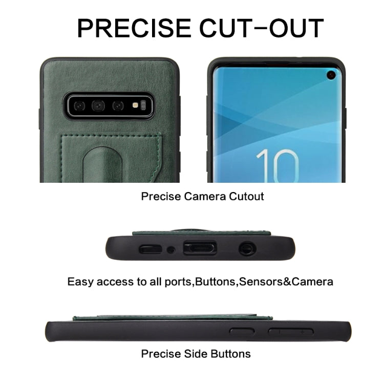 Fierre Shann Full Coverage Protective Leather Case for Galaxy S10,  with Holder & Card Slot