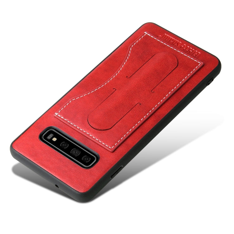 Fierre Shann Full Coverage Protective Leather Case for Galaxy S10,  with Holder & Card Slot
