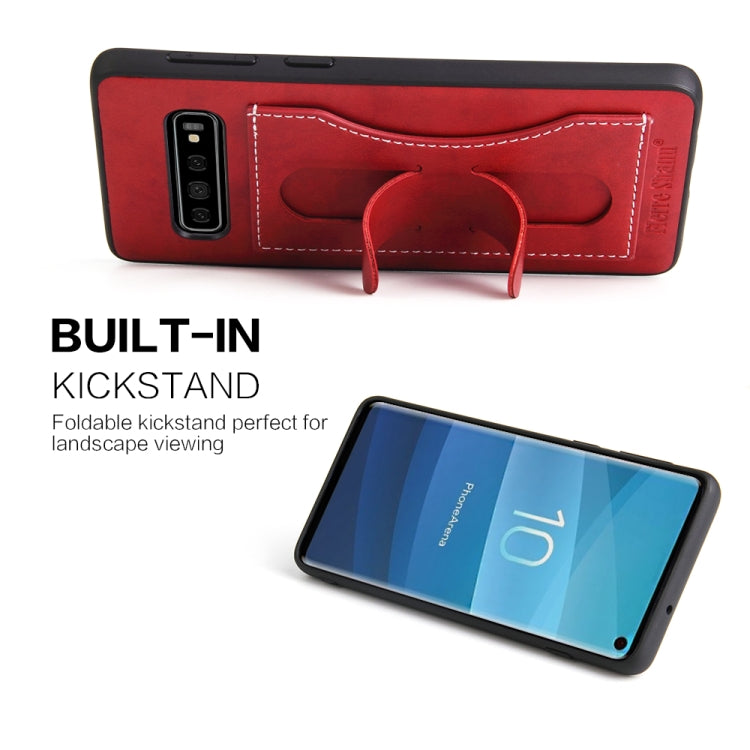 Fierre Shann Full Coverage Protective Leather Case for Galaxy S10,  with Holder & Card Slot