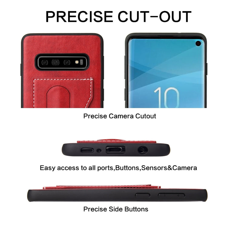 Fierre Shann Full Coverage Protective Leather Case for Galaxy S10,  with Holder & Card Slot