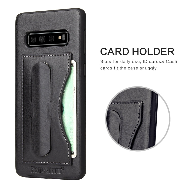 For Galaxy S10e Fierre Shann Full Coverage Protective Leather Case with Holder & Card Slot