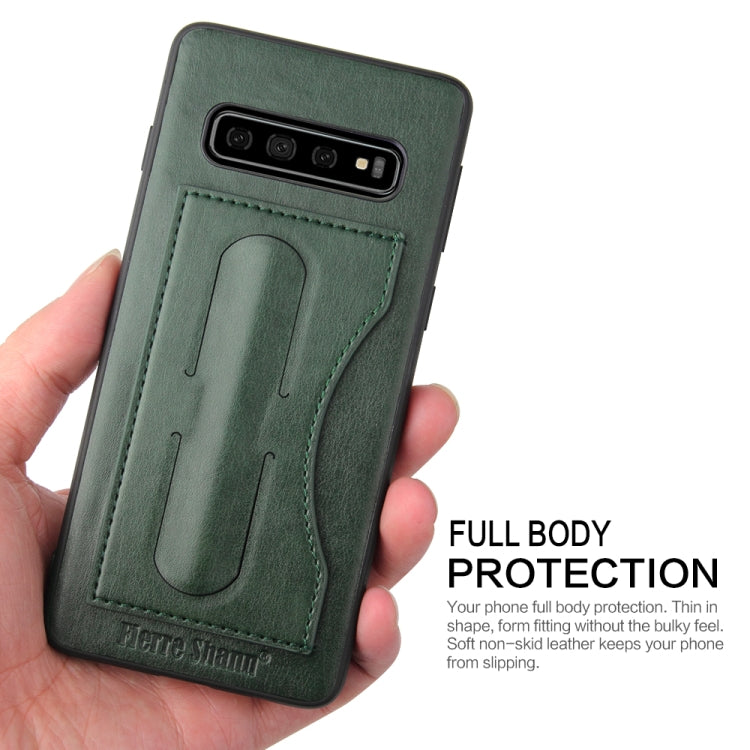 For Galaxy S10e Fierre Shann Full Coverage Protective Leather Case with Holder & Card Slot