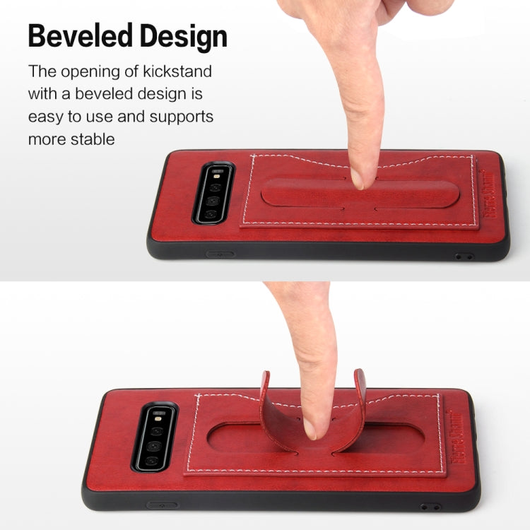 For Galaxy S10e Fierre Shann Full Coverage Protective Leather Case with Holder & Card Slot