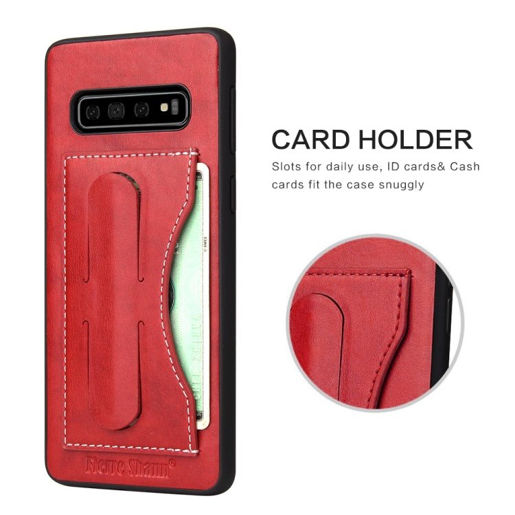 For Galaxy S10e Fierre Shann Full Coverage Protective Leather Case with Holder & Card Slot