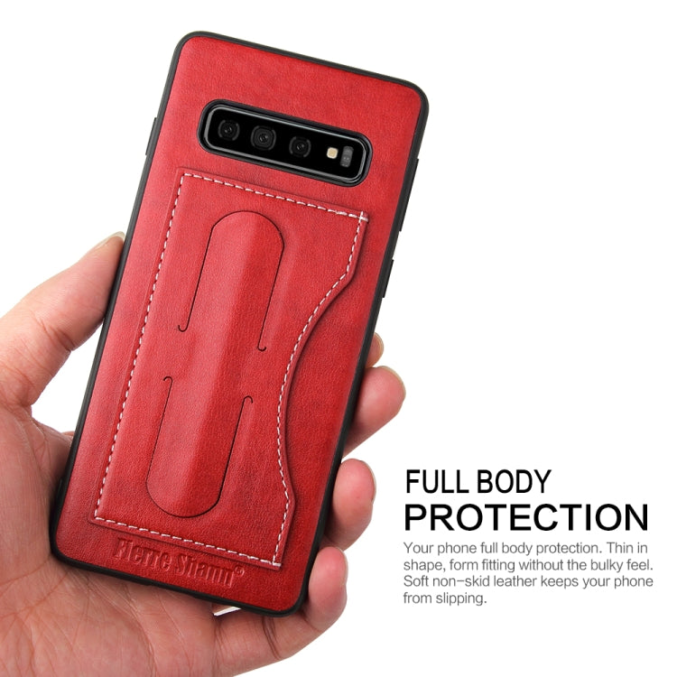 For Galaxy S10e Fierre Shann Full Coverage Protective Leather Case with Holder & Card Slot