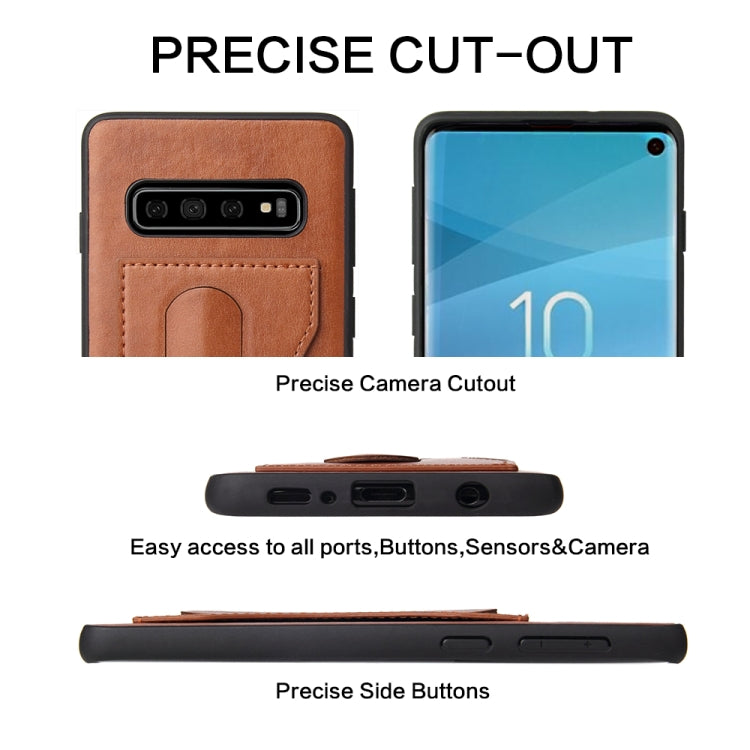 For Galaxy S10e Fierre Shann Full Coverage Protective Leather Case with Holder & Card Slot