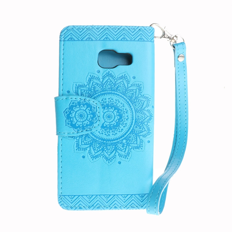 For Galaxy A3 (2017) Embossment Mandala Pattern Horizontal Flip Leather Case with Holder & Card Slots & Wallet & Lanyard