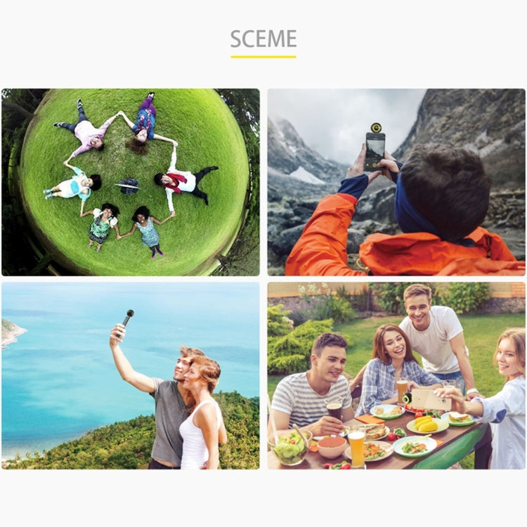 T3 720 Degree 2048*1024 Pixel Panoramic VR Camera Dual Spherical Fisheye Lens with Micro USB Plug & Micro USB Adapter, For Samsung, Huawei, Xiaomi, Meizu etc. And Other Android Smartphones