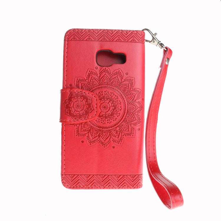 For Galaxy A5 (2017) Embossment Mandala Pattern Horizontal Flip Leather Case with Holder & Card Slots & Wallet & Lanyard