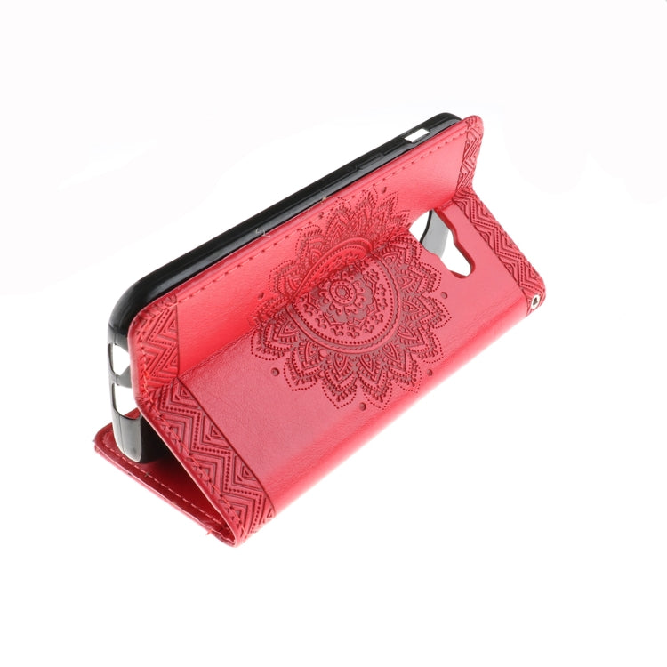 For Galaxy A5 (2017) Embossment Mandala Pattern Horizontal Flip Leather Case with Holder & Card Slots & Wallet & Lanyard