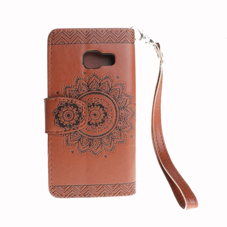 For Galaxy A5 (2017) Embossment Mandala Pattern Horizontal Flip Leather Case with Holder & Card Slots & Wallet & Lanyard