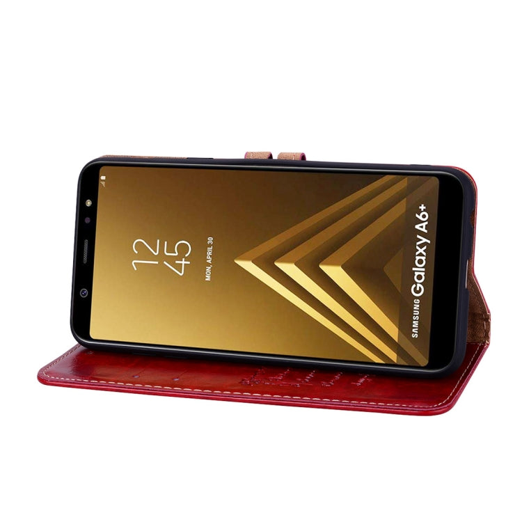 Business Style Oil Wax Texture Horizontal Flip Leather Case for Galaxy A6 Plus (2018), with Holder & Card Slots & Wallet