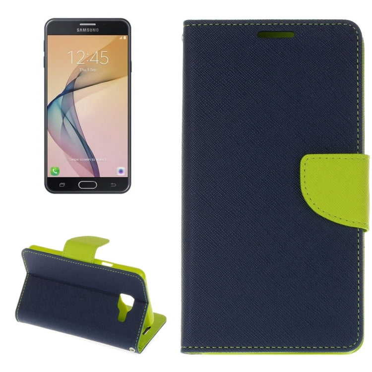 For Galaxy J7 Prime Cross Texture Leather Case with Card Slots & Holder & Wallet