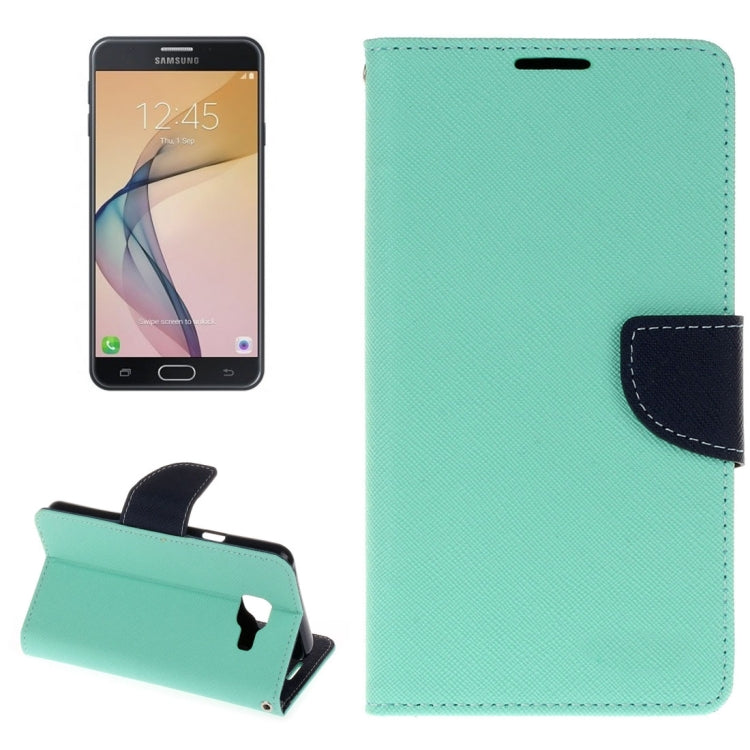 For Galaxy J7 Prime Cross Texture Leather Case with Card Slots & Holder & Wallet