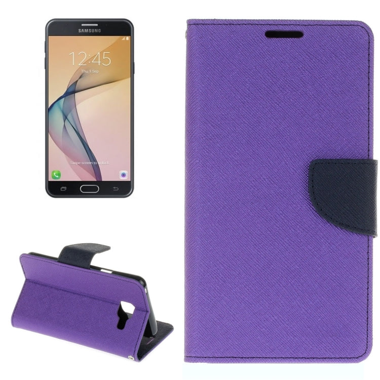 For Galaxy J7 Prime Cross Texture Leather Case with Card Slots & Holder & Wallet
