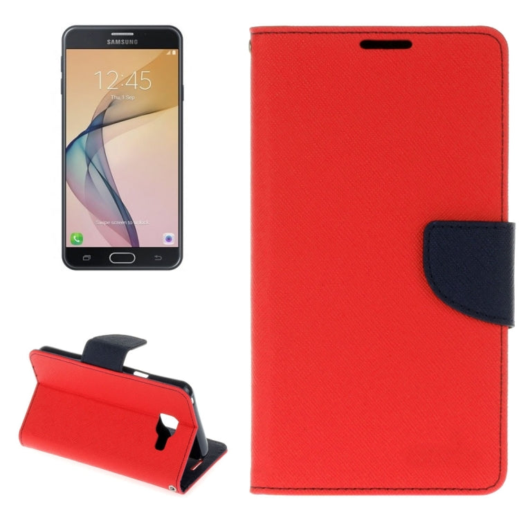 For Galaxy J7 Prime Cross Texture Leather Case with Card Slots & Holder & Wallet