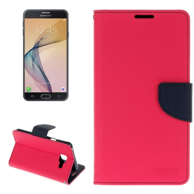 For Galaxy J5 Prime Cross Texture Leather Case with Card Slots & Holder & Wallet