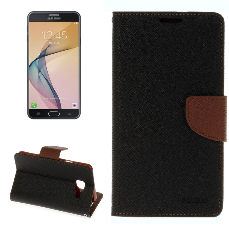 For Galaxy J5 Prime Cross Texture Leather Case with Card Slots & Holder & Wallet