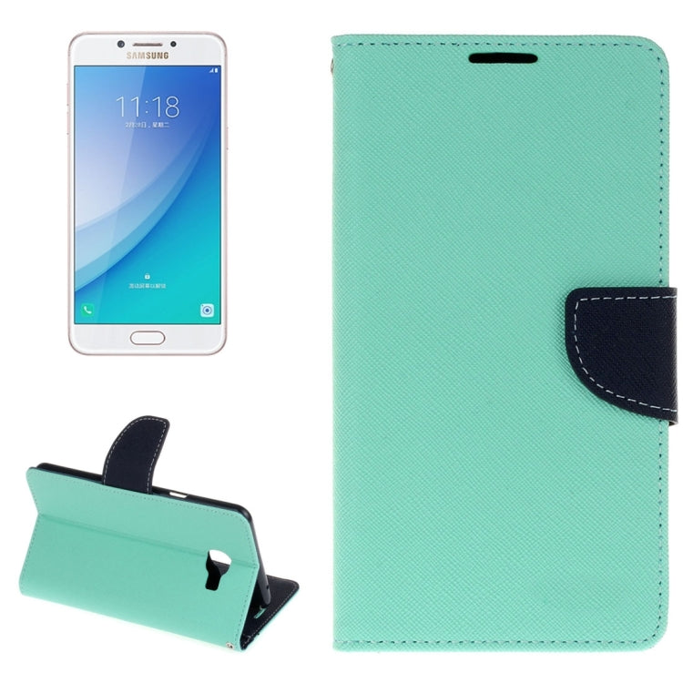 For Galaxy C7 Pro Cross Texture Leather Case with Card Slots & Holder & Wallet