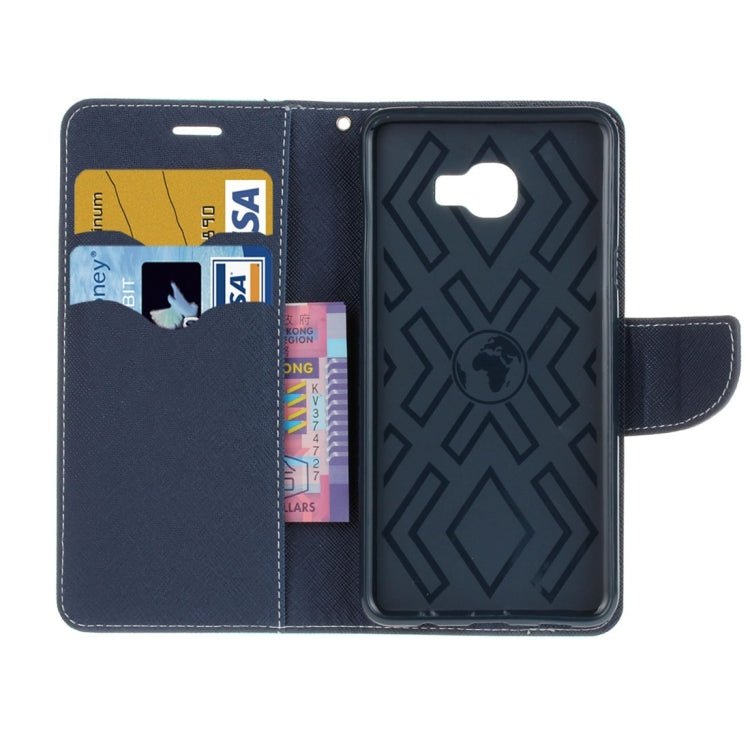 For Galaxy C7 Pro Cross Texture Leather Case with Card Slots & Holder & Wallet