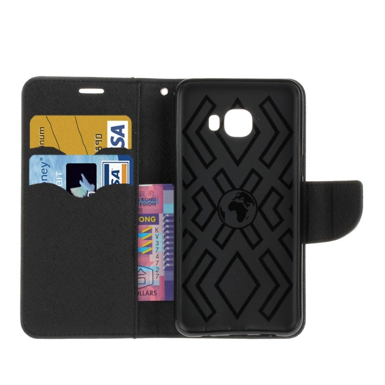 For Galaxy C5 Pro Cross Texture Leather Case with Card Slots & Holder & Wallet