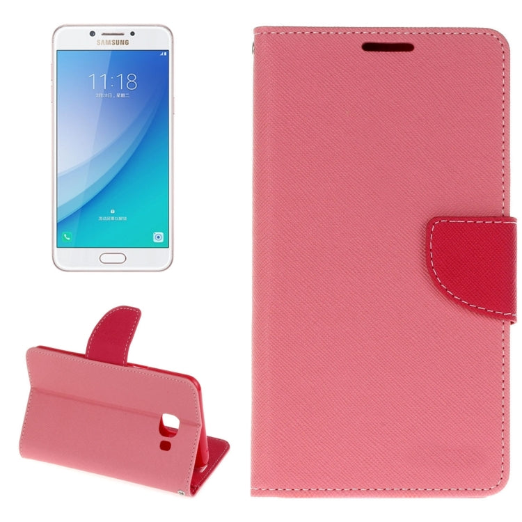 For Galaxy C5 Pro Cross Texture Leather Case with Card Slots & Holder & Wallet