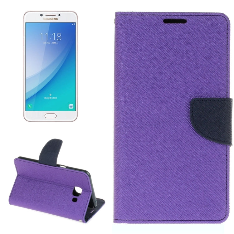 For Galaxy C5 Pro Cross Texture Leather Case with Card Slots & Holder & Wallet
