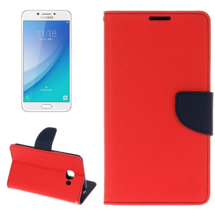For Galaxy C5 Pro Cross Texture Leather Case with Card Slots & Holder & Wallet