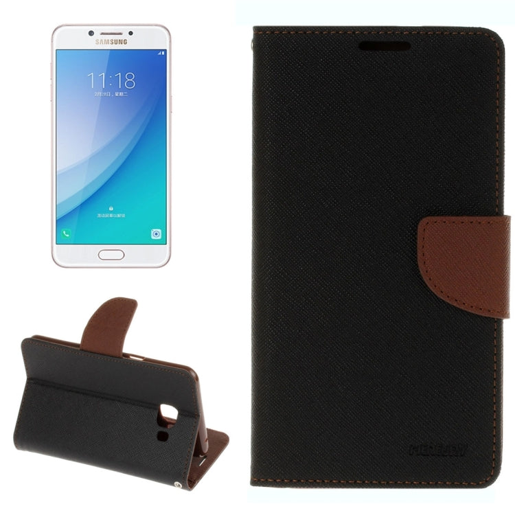 For Galaxy C5 Pro Cross Texture Leather Case with Card Slots & Holder & Wallet