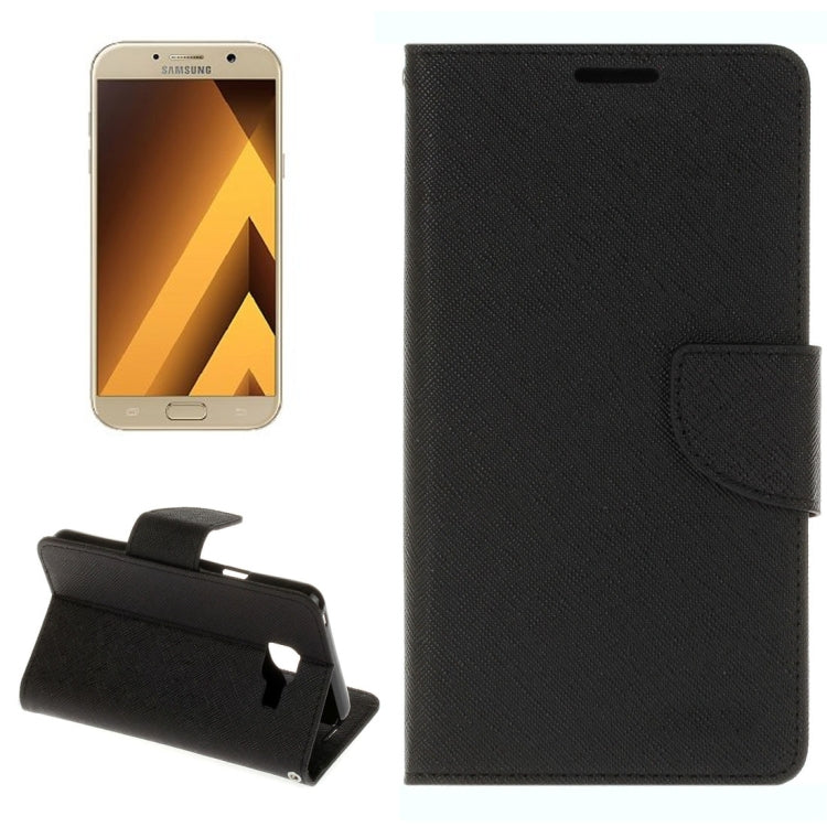 For Galaxy A7 (2017) / A720 Cross Texture Leather Case with Card Slots & Holder & Wallet